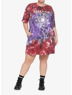 HUNIVERS Her Universe Marvel Eternals Cosmic Tie-Dye T-Shirt Dress Plus Size -transcendentactive shop 14412874 av2