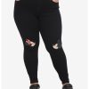 HUNIVERS Disney Valentine's Mickey Mouse & Minnie Mouse Kiss High-Waisted Jeggings Plus Size -transcendentactive shop 14622565 hi