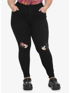HUNIVERS Disney Valentine's Mickey Mouse & Minnie Mouse Kiss High-Waisted Jeggings Plus Size