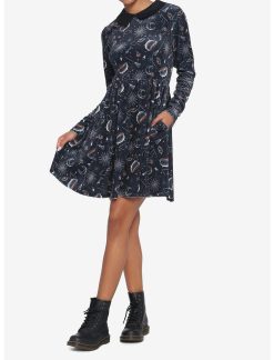 HUNIVERS Disney Hocus Pocus Symbols Collar Dress -transcendentactive shop 15436004 av1