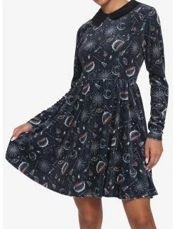 HUNIVERS Disney Hocus Pocus Symbols Collar Dress
