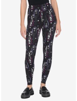 HUNIVERS The Nightmare Before Christmas Jack & Sally Coffin Leggings