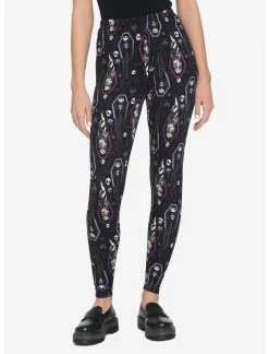 HUNIVERS The Nightmare Before Christmas Jack & Sally Coffin Leggings