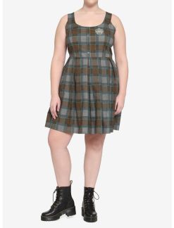 HUNIVERS Outlander Lace-Up Tartan Plaid Dress Plus Size 3 HUNIVERS Outlander Lace-Up Tartan Plaid Dress Plus Size -transcendentactive shop 16714682 av1