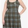 HUNIVERS Outlander Lace-Up Tartan Plaid Dress Plus Size -transcendentactive shop 16714682 hi