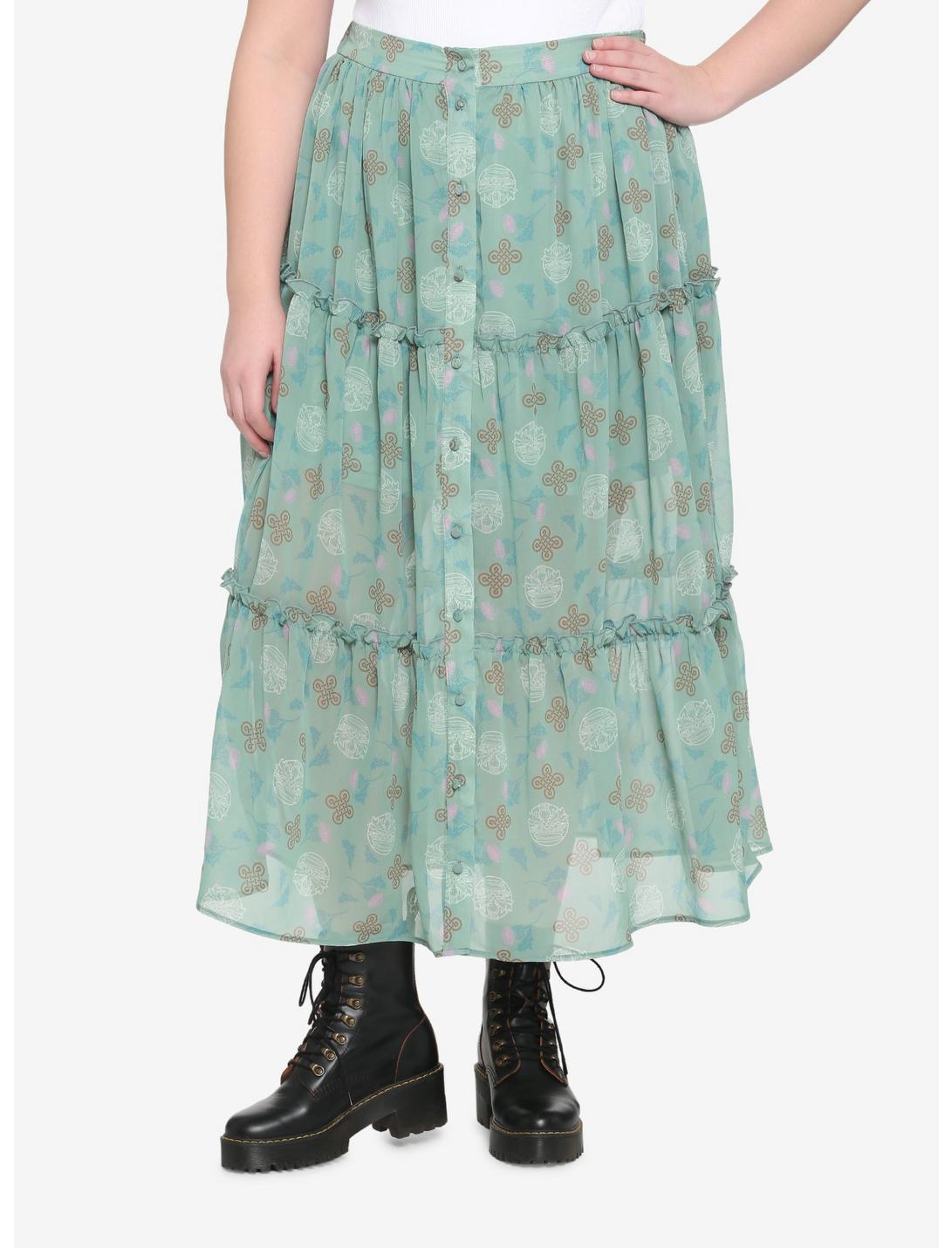 Outlander Tiered Midi Skirt Plus Size HUNIVERS Outlander Tiered Midi Skirt Plus Size -transcendentactive shop 16714697 hi