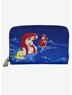 LNGEFLY Loungefly Disney The Little Mermaid Ariel Fireworks Glow-In-The-Dark Zipper Wallet