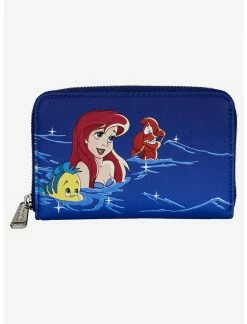 LNGEFLY Loungefly Disney The Little Mermaid Ariel Fireworks Glow-In-The-Dark Zipper Wallet