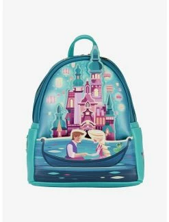 LNGEFLY Loungefly Disney Tangled Rapunzel Castle Glow-In-The-Dark Mini Backpack