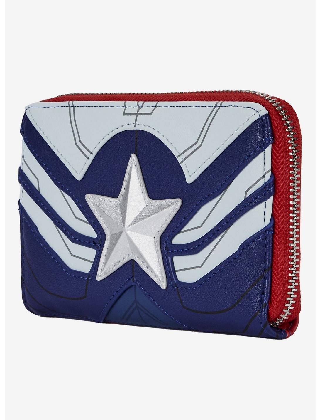 Loungefly Marvel The Falcon And The Winter Soldier Captain American Zipper Wallet LNGEFLY Loungefly Marvel The Falcon And The Winter Soldier Captain American Zipper Wallet -transcendentactive shop 16775961 av3
