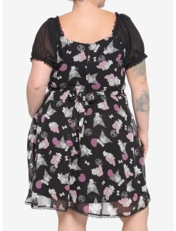 HUNIVERS My Melody & Kuromi Lace-Up Chiffon Dress Plus Size -transcendentactive shop 16784566 av2