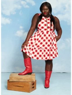 HUNIVERS Her Universe Marvel Avengers Icons Gingham Tiered Dress Plus Size -transcendentactive shop 16898244 av3