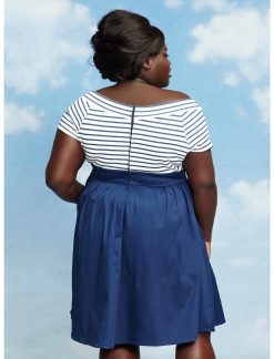 HUNIVERS Her Universe Disney Logo Retro Cap Sleeve Dress Plus Size -transcendentactive shop 16898251 av2