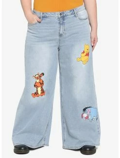 HUNIVERS Disney Winnie The Pooh Characters Straight Leg Jeans Plus Size
