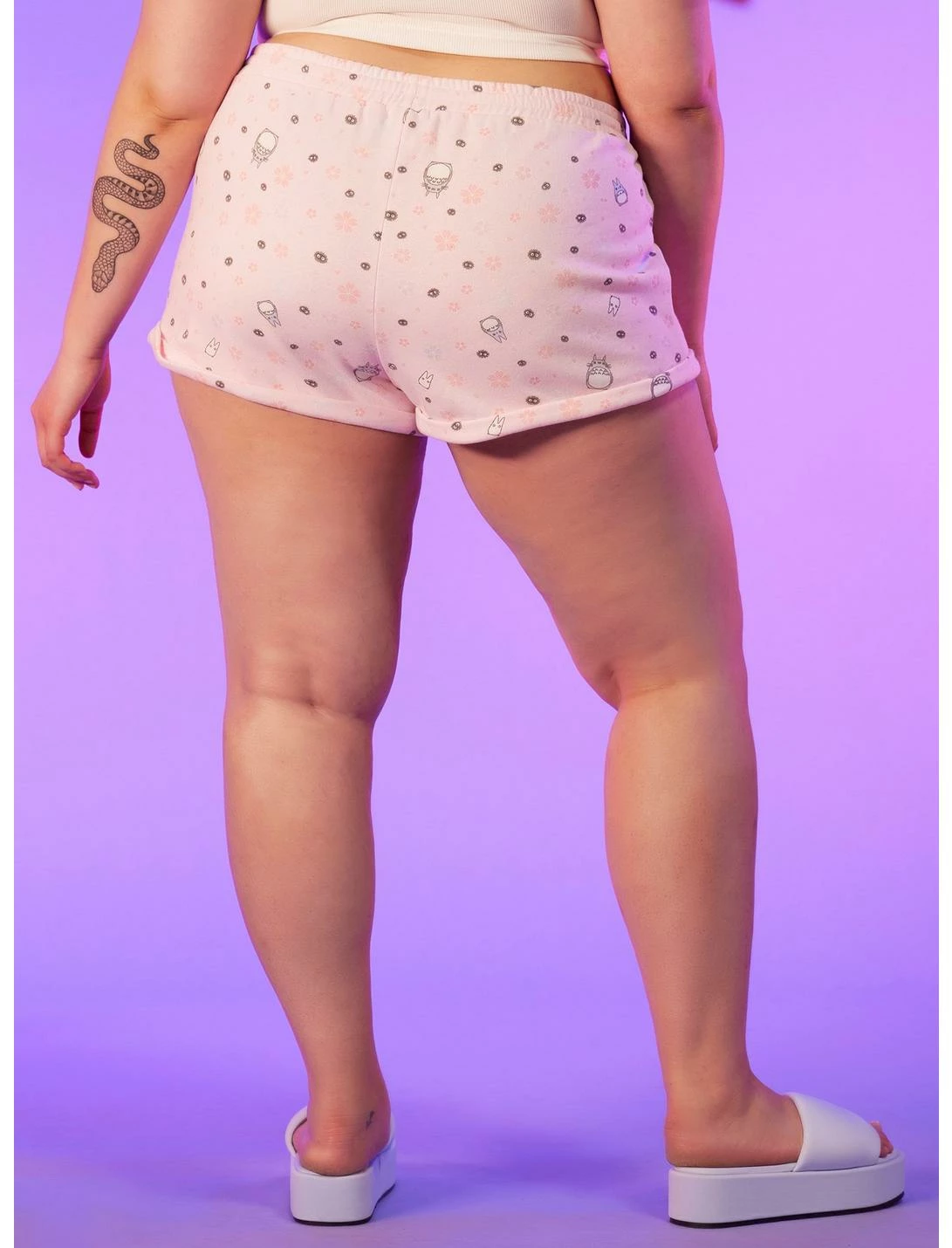 HUNIVERS Studio Ghibli My Neighbor Totoro Cherry Blossom Lounge Shorts Plus Size 5 HUNIVERS Studio Ghibli My Neighbor Totoro Cherry Blossom Lounge Shorts Plus Size - Image 3