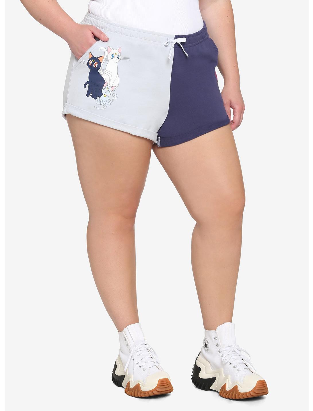 Pretty Guardian Sailor Moon Luna & Artemis Split Shorts Plus Size HUNIVERS Pretty Guardian Sailor Moon Luna & Artemis Split Shorts Plus Size -transcendentactive shop 17095836 hi