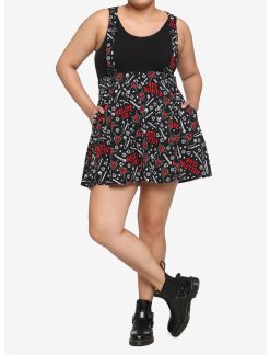 HUNIVERS Her Universe Stranger Things Hellfire Club Suspender Skirt Plus Size -transcendentactive shop 17130565 av1