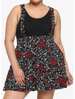 HUNIVERS Her Universe Stranger Things Hellfire Club Suspender Skirt Plus Size
