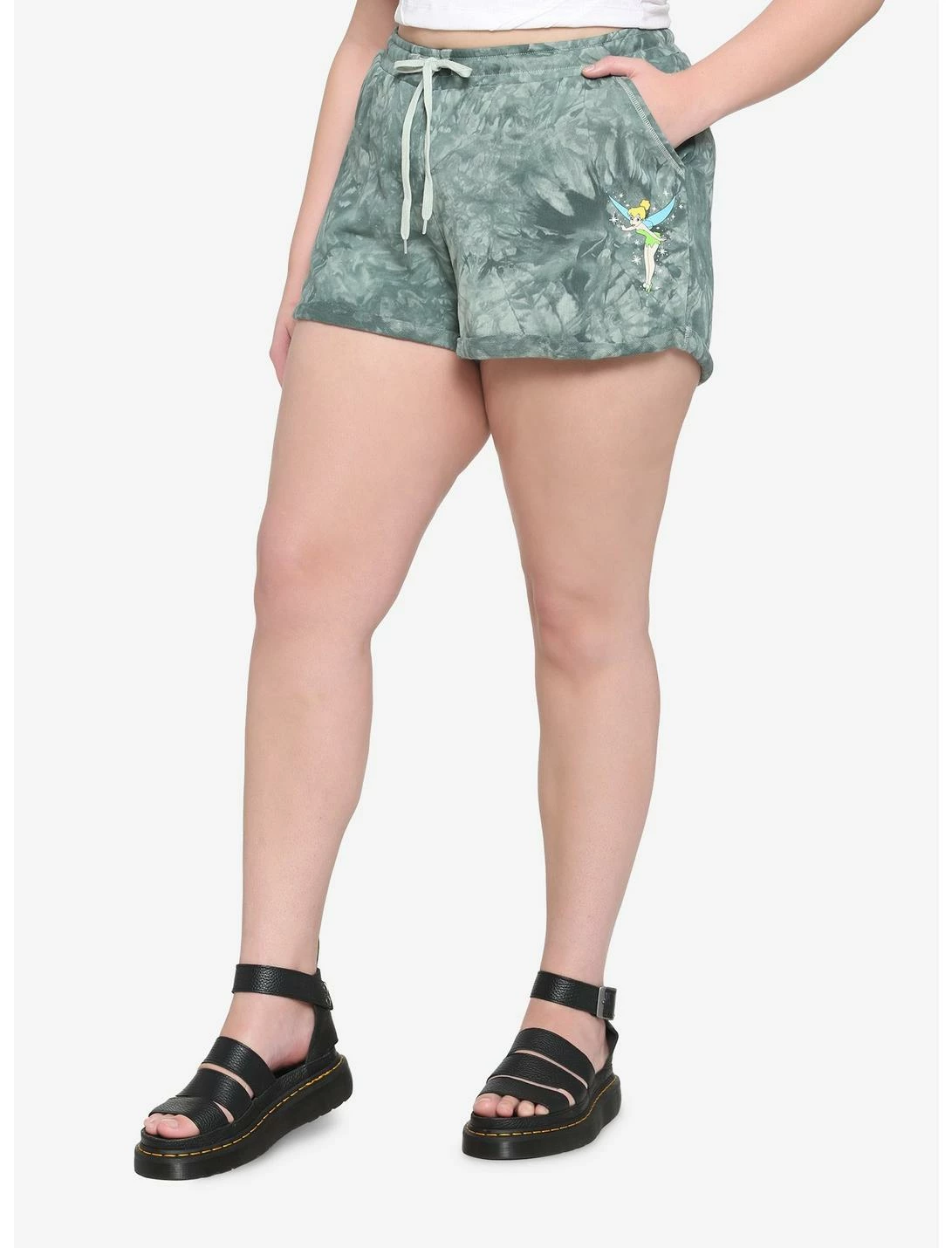 HUNIVERS Her Universe Disney Tinker Bell Green Tie-Dye Soft Shorts Plus Size 3 HUNIVERS Her Universe Disney Tinker Bell Green Tie-Dye Soft Shorts Plus Size