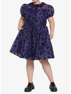 HUNIVERS Her Universe Studio Ghibli Kiki's Delivery Service Jiji Puffy Organza Dress Plus Size -transcendentactive shop 17538986 av1