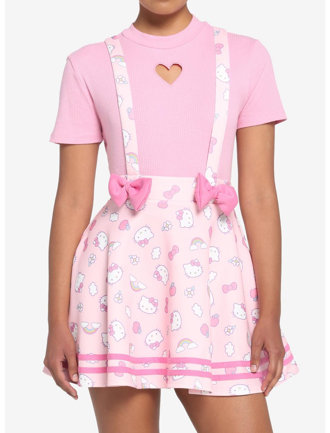 Hello Kitty Puffy Bow Suspender Skirt HUNIVERS Hello Kitty Puffy Bow Suspender Skirt -transcendentactive shop 17604629 hi