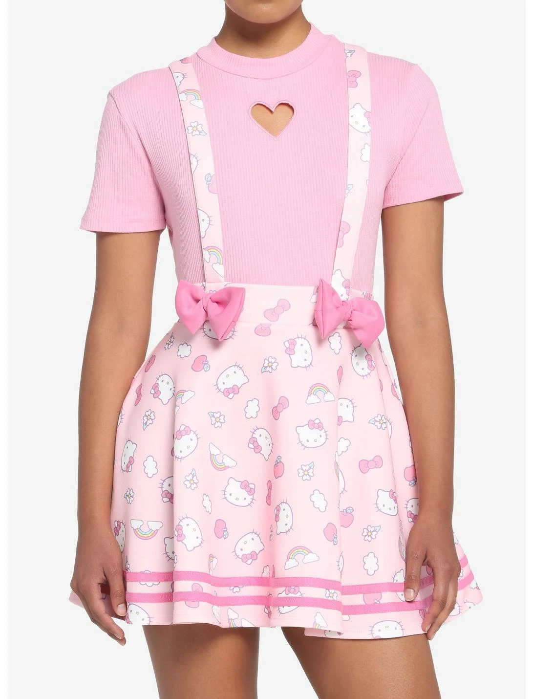 HUNIVERS Hello Kitty Puffy Bow Suspender Skirt 3 HUNIVERS Hello Kitty Puffy Bow Suspender Skirt