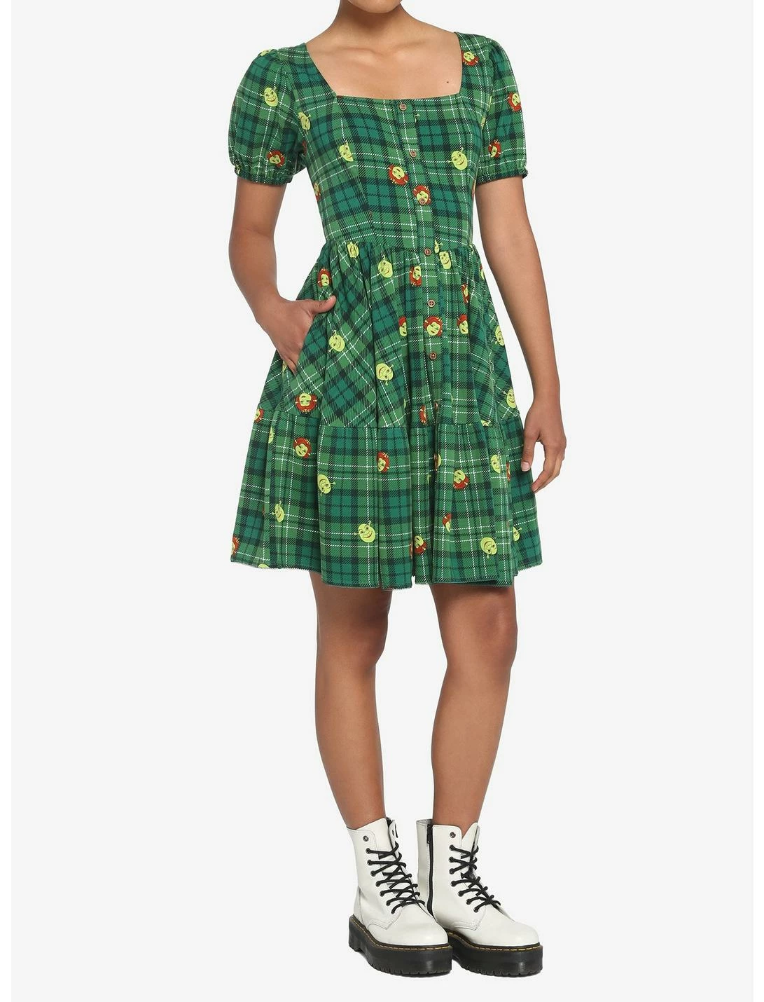 HUNIVERS Shrek Fiona Plaid Tiered Dress 4 HUNIVERS Shrek Fiona Plaid Tiered Dress - Image 2