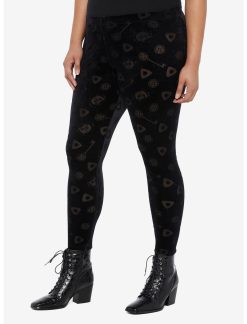 HUNIVERS Coraline Velvet Mesh Icon Leggings Plus Size