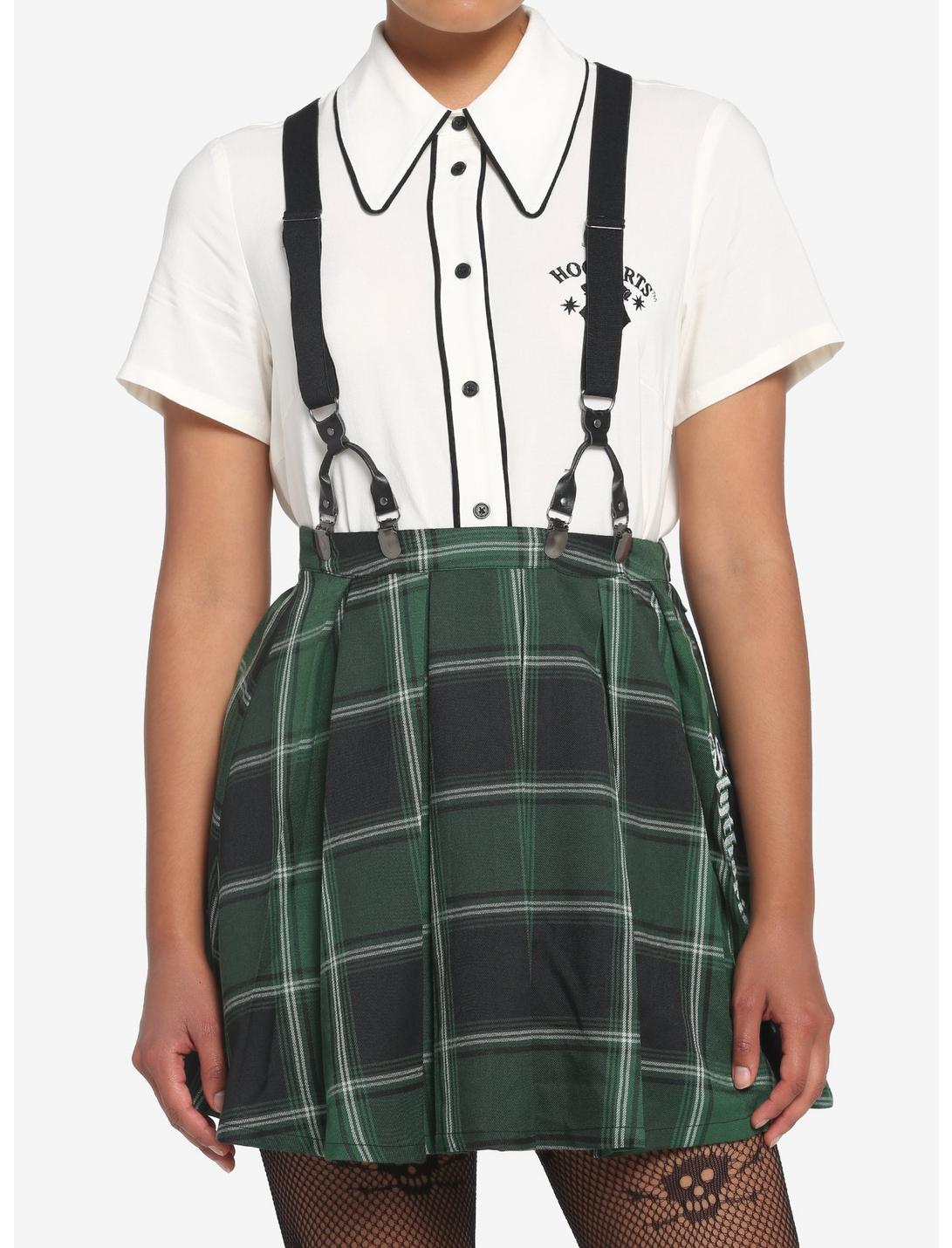 Harry Potter Slytherin Pleated Suspender Skirt HUNIVERS Harry Potter Slytherin Pleated Suspender Skirt -transcendentactive shop 17753468 hi