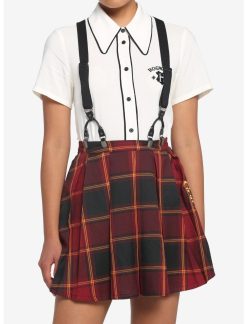 HUNIVERS Harry Potter Gryffindor Pleated Suspender Skirt