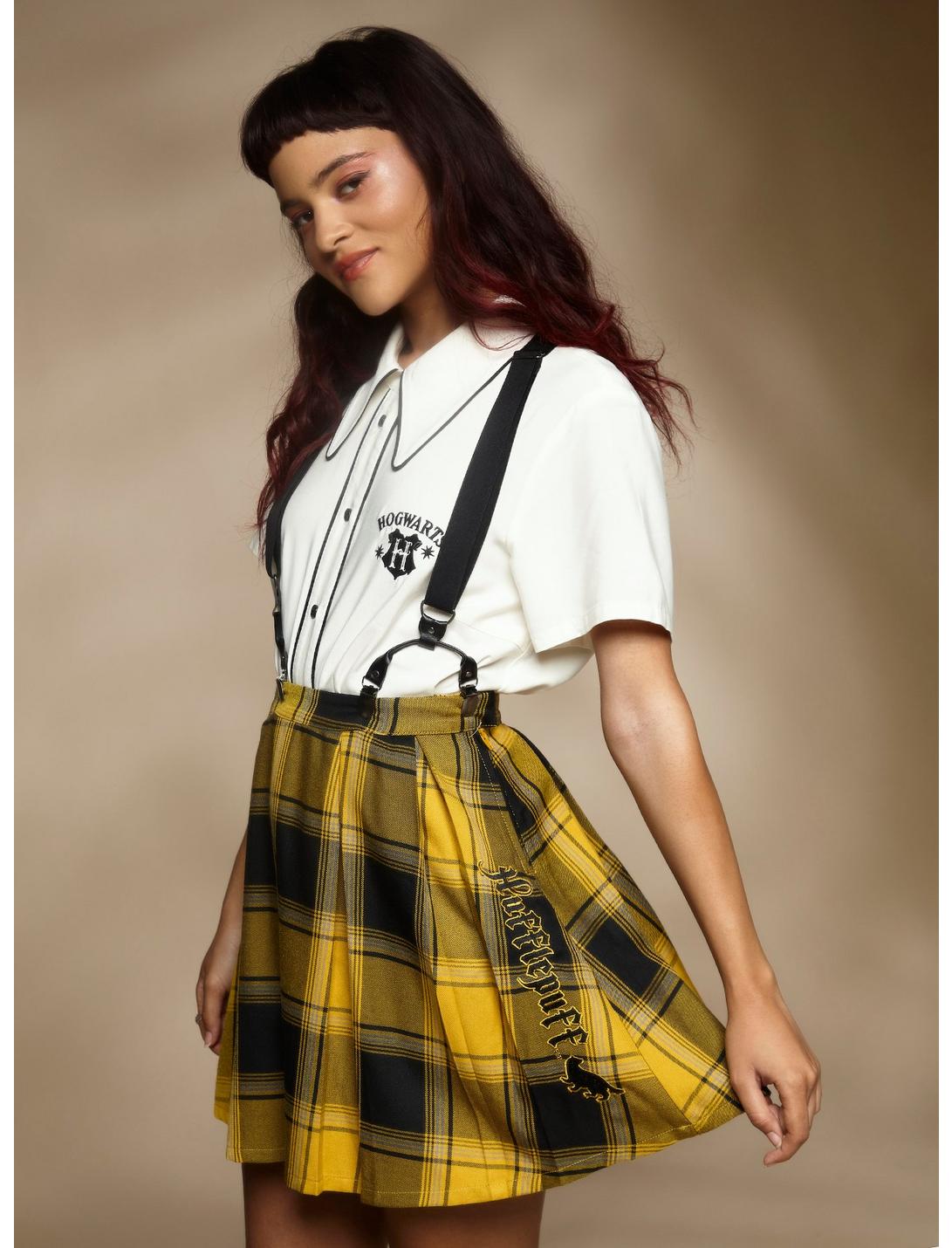 Harry Potter Hufflepuff Pleated Suspender Skirt HUNIVERS Harry Potter Hufflepuff Pleated Suspender Skirt -transcendentactive shop 17753484 hi
