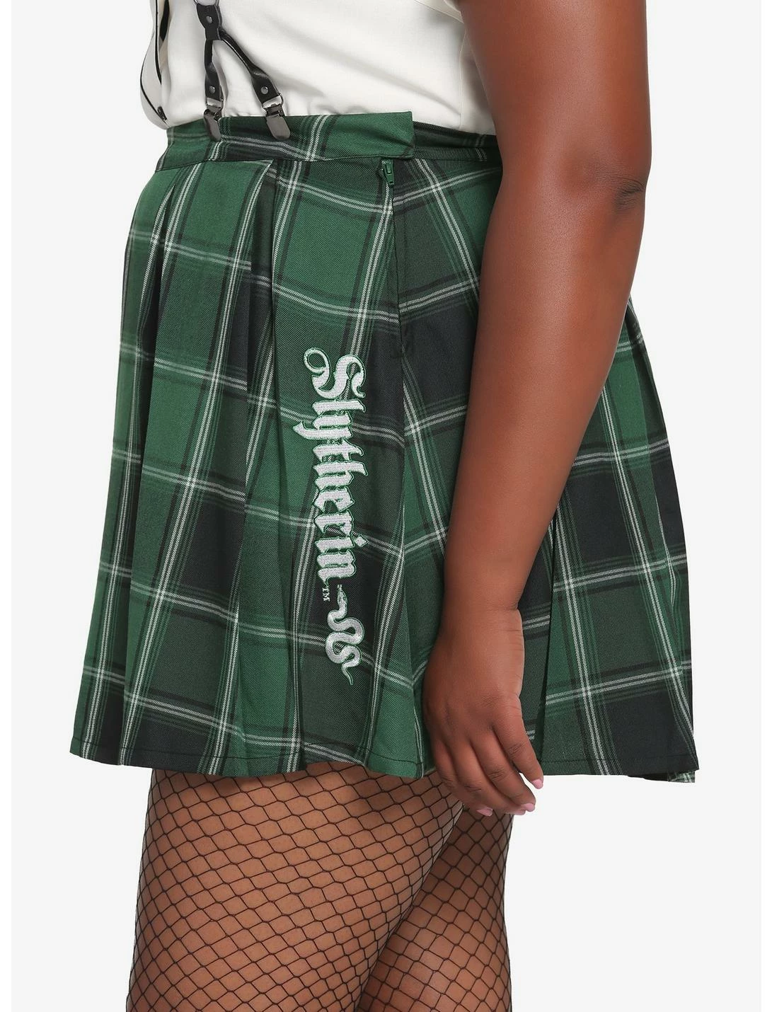 HUNIVERS Harry Potter Slytherin Pleated Suspender Skirt Plus Size 4 HUNIVERS Harry Potter Slytherin Pleated Suspender Skirt Plus Size - Image 2
