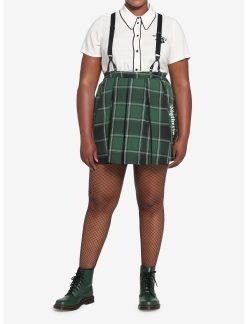 HUNIVERS Harry Potter Slytherin Pleated Suspender Skirt Plus Size -transcendentactive shop 17753499 av2
