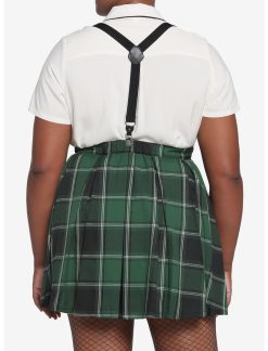 HUNIVERS Harry Potter Slytherin Pleated Suspender Skirt Plus Size -transcendentactive shop 17753499 av3