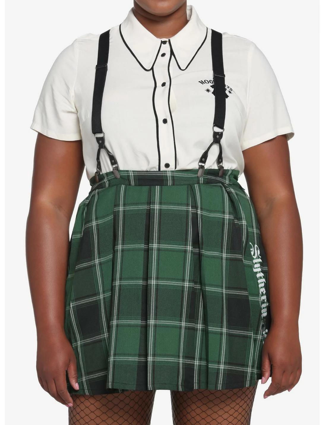 HUNIVERS Harry Potter Slytherin Pleated Suspender Skirt Plus Size 3 HUNIVERS Harry Potter Slytherin Pleated Suspender Skirt Plus Size