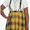 HUNIVERS Harry Potter Hufflepuff Pleated Suspender Skirt Plus Size -transcendentactive shop 17753513 hi
