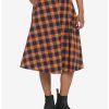 HUNIVERS Orange & Black Plaid Retro Midi Skirt -transcendentactive shop 17944455 hi