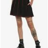 HUNIVERS Black & Red Contrast Stitch Skirt -transcendentactive shop 17944470 hi