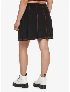 HUNIVERS Black & Red Contrast Stitch Skirt Plus Size 7 HUNIVERS Black & Red Contrast Stitch Skirt Plus Size -transcendentactive shop 17944478 av2