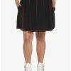 HUNIVERS Black & Red Contrast Stitch Skirt Plus Size -transcendentactive shop 17944478 hi