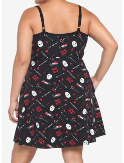 HUNIVERS Friday The 13th Jason Bloody Weapons Strappy Dress Plus Size -transcendentactive shop 17961589 av2