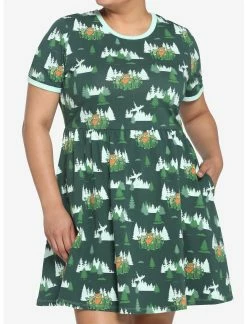 HUNIVERS Her Universe Star Wars Endor Ewok Ringer Dress Plus Size