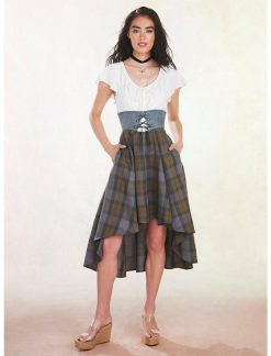 HUNIVERS Her Universe Outlander Tartan Lace-Up Hi-Low Dress 3 HUNIVERS Her Universe Outlander Tartan Lace-Up Hi-Low Dress -transcendentactive shop 18099204 av1