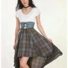 HUNIVERS Her Universe Outlander Tartan Lace-Up Hi-Low Dress -transcendentactive shop 18099204 hi