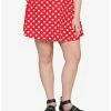 HUNIVERS Red & White Polka Dot Skirt Plus Size