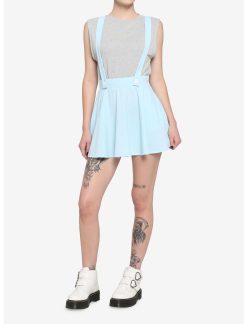 HUNIVERS Light Blue Suspender Skirt -transcendentactive shop 18101034 av1
