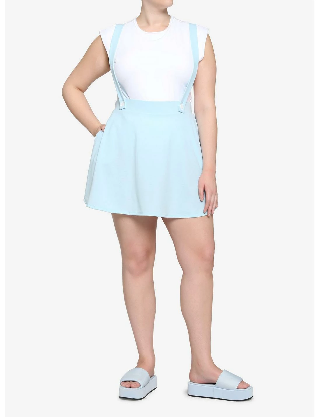 HUNIVERS Light Blue Suspender Skirt Plus Size 4 HUNIVERS Light Blue Suspender Skirt Plus Size - Image 2
