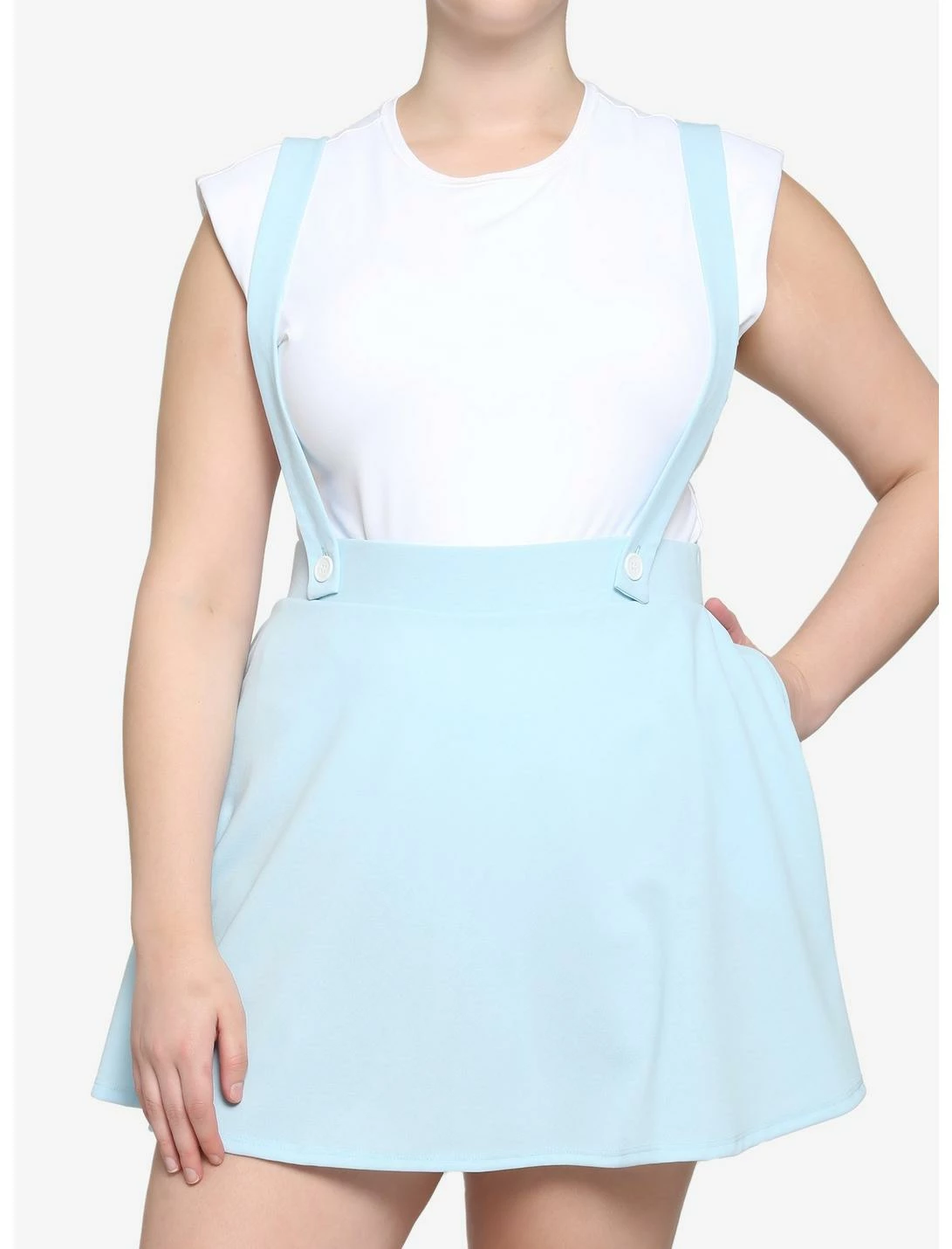 HUNIVERS Light Blue Suspender Skirt Plus Size 3 HUNIVERS Light Blue Suspender Skirt Plus Size