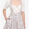 HUNIVERS Ivory Cottagecore Lace-Up Suspender Skirt -transcendentactive shop 18125535 hi