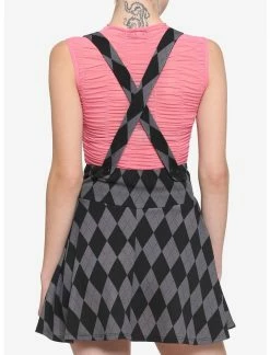 HUNIVERS Black & Grey Argyle Lace-Up Suspender Skirt 7 HUNIVERS Black & Grey Argyle Lace-Up Suspender Skirt -transcendentactive shop 18125543 av2
